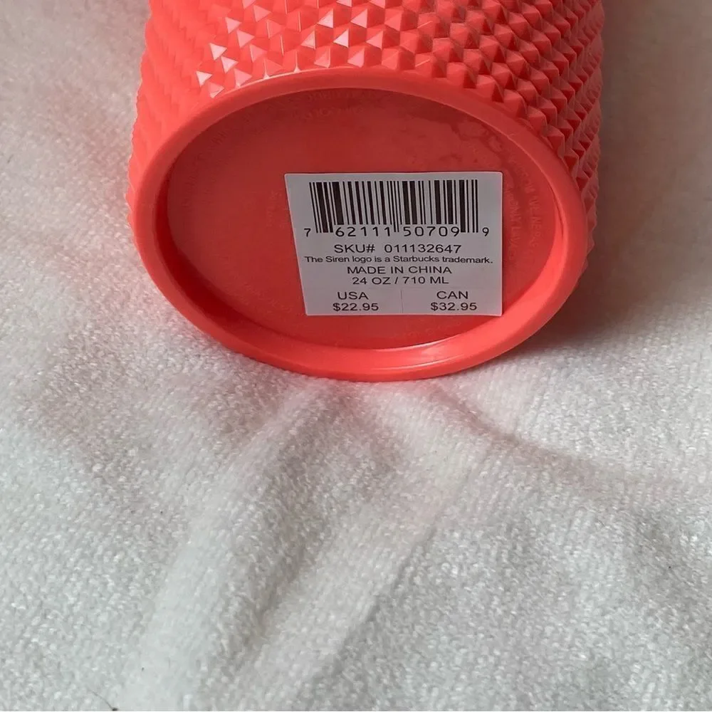 Starbucks Dragonfruit Pink Studded Tumbler Yellow Straw New W/Tags